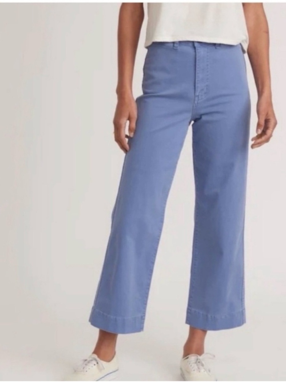 Marine Layer Bridget High Waist Wide Leg Crop Pants in Marlin Blue Sz 2